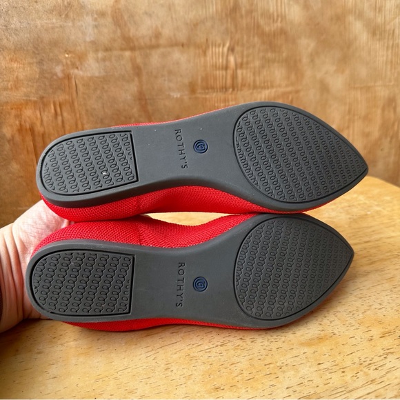 Rothy’s The Point Flame Red Slip On Washable Flat - Picture 4 of 6